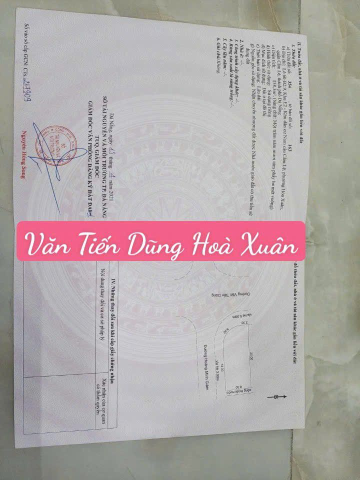 Đất lô góc 2 mặt tiền đường Văn Tiến Dũng, Đà Nẵng 158m² giá 13 tỷ - Cơ hội đầu tư tuyệt vời!