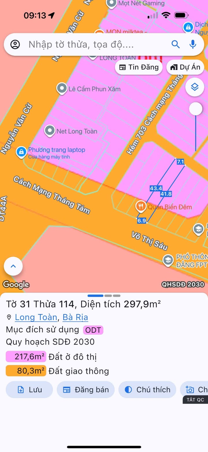 Đất mặt tiền Cách Mạng Tháng 8, Long Toàn, 298m² giá 8.1 tỷ - Đầu tư sinh lời ngay!