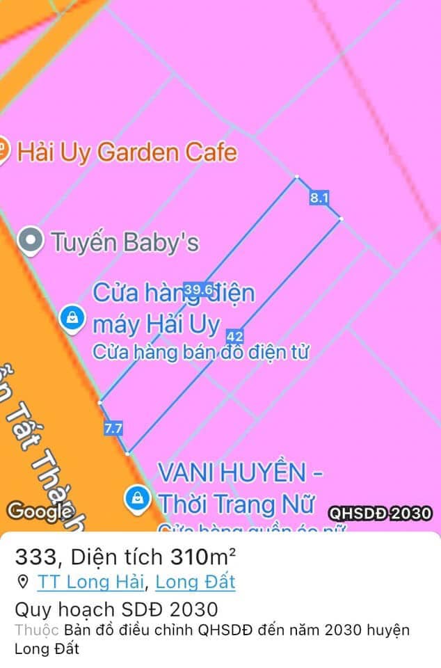 Đất mặt tiền đường Nguyễn Tất Thành, Long Hải 300m² giá 7.5 tỷ - Đầu tư sinh lời ngay!