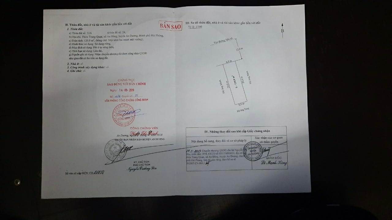 Đất mặt đường Máng Nước, An Dương, Hải Phòng 120m² - Kinh doanh đắc địa, giá tốt!