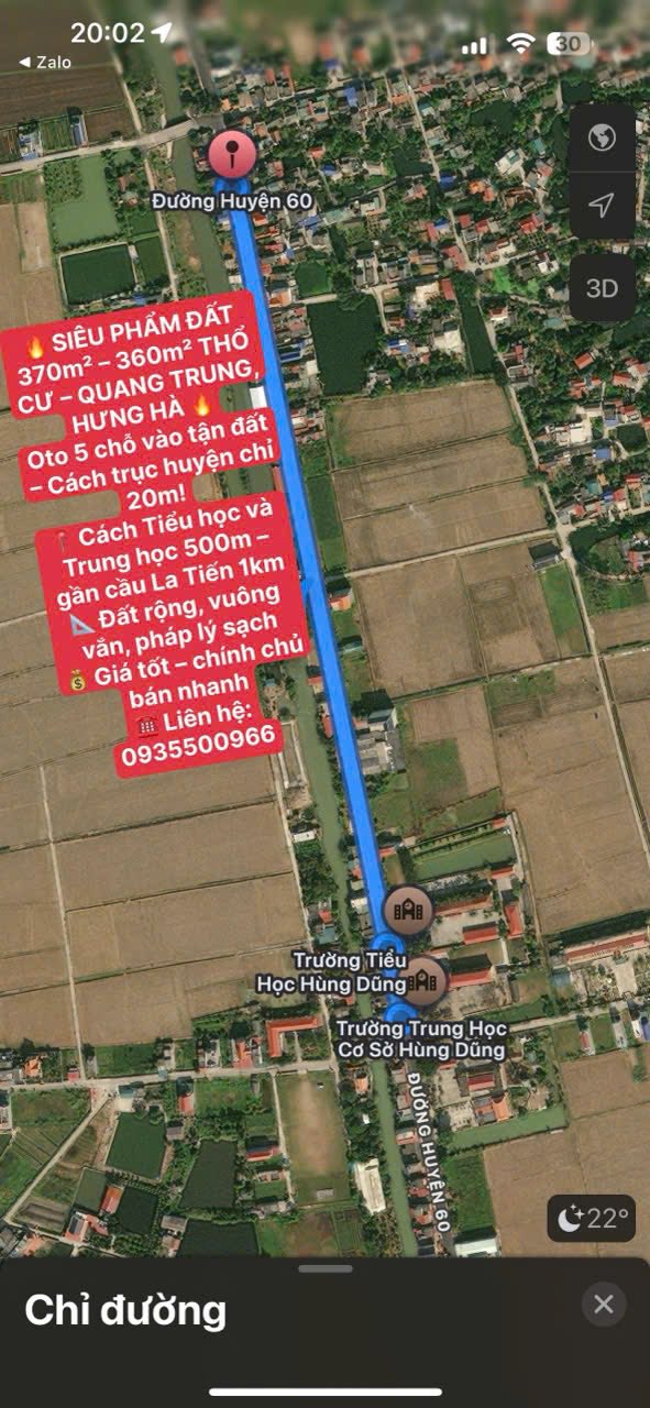 Đất thổ cư 370m² Quang Trung, Hưng Hà giá 1.75 tỷ - Bán gấp, chính chủ!