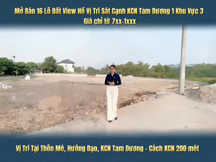 Đất nền ven hồ điều hòa Tam Dương 100m² giá chỉ từ 700 triệu - Đầu tư sinh lời tuyệt vời!