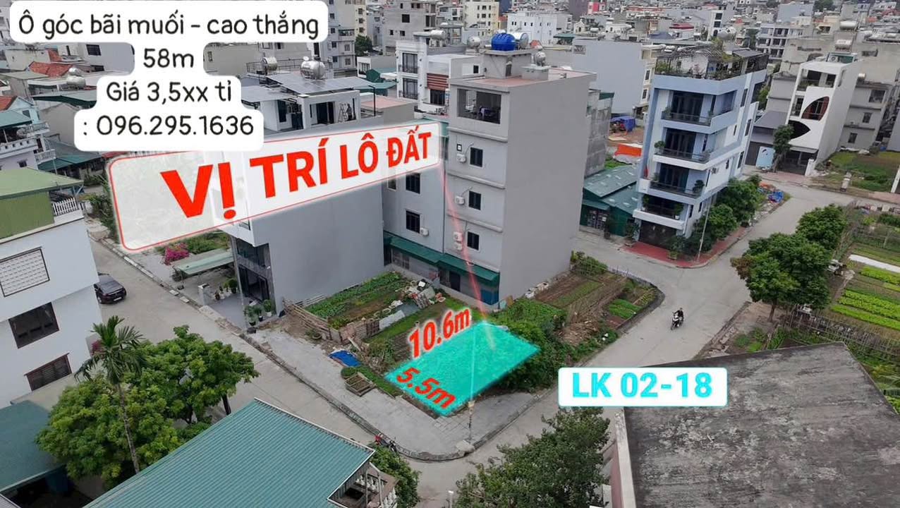 Đất lô góc 2 mặt tiền 58.3m² tại Bãi Muối - Giá 3.5 tỷ hấp dẫn!