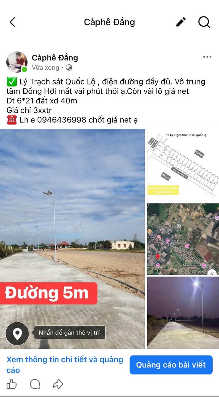 Đất nền Lý Trạch, Bố Trạch 126m² giá chỉ 300 triệu - Cơ hội đầu tư tuyệt vời!