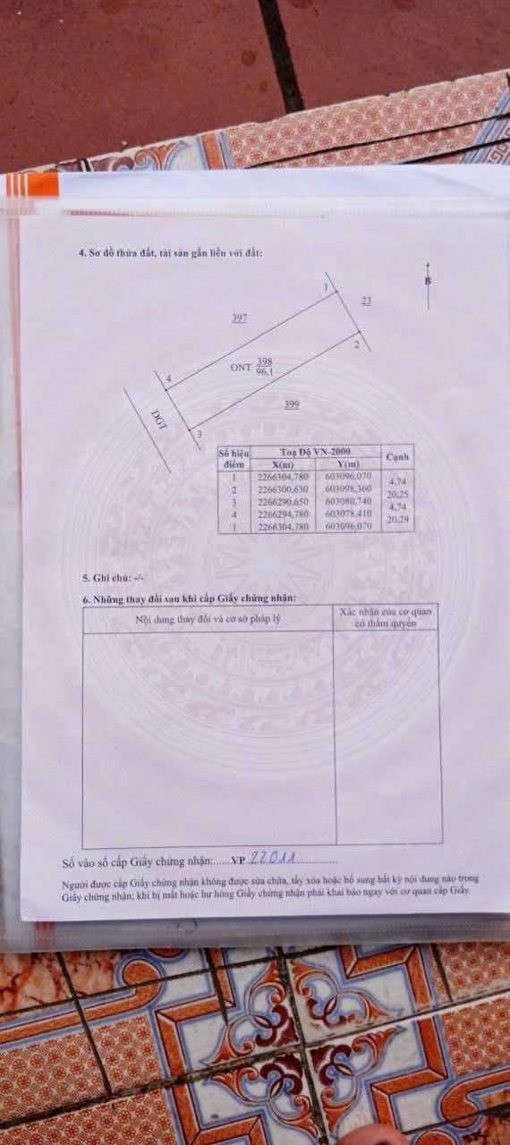 Đất thổ cư Thái Phúc 96m² giá 3 triệu - Không lỗi phong thủy, sổ đỏ đầy đủ!