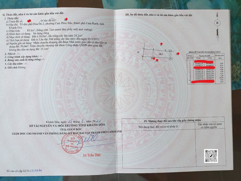 Đất nền Cam Phúc Bắc - Cam Ranh 85m² giá 1.85 tỷ - Đầu tư sinh lời ngay!