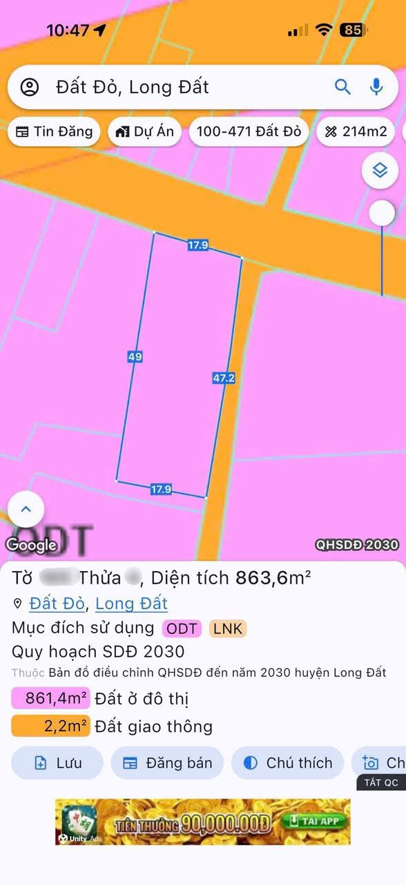 Đất nền Đất Đỏ 863m² giá thỏa thuận - Cơ hội đầu tư lý tưởng!