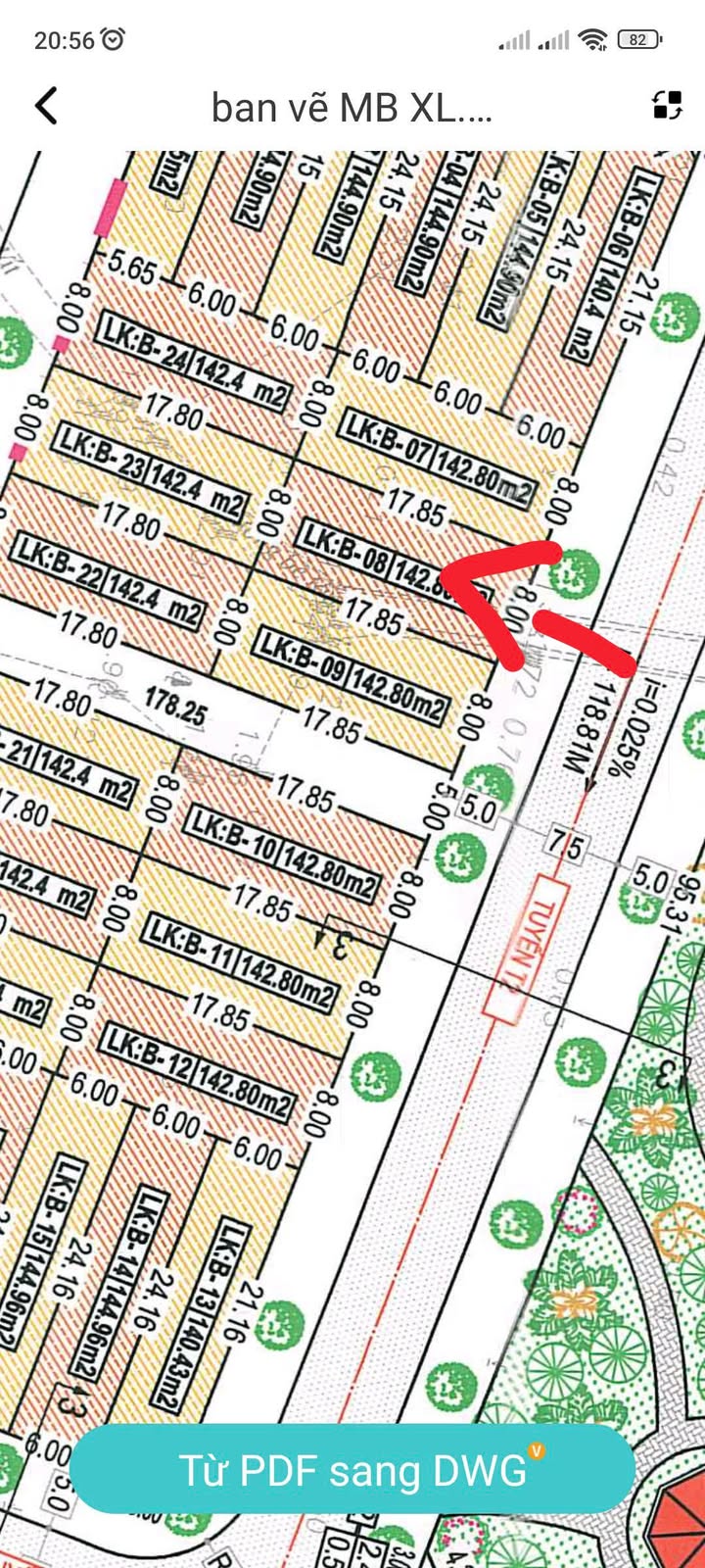 Đất nền khu MB Xuân Lâm B-08 142.4m² giá 1.6 tỷ - Hướng Bắc, cơ hội đầu tư tuyệt vời!