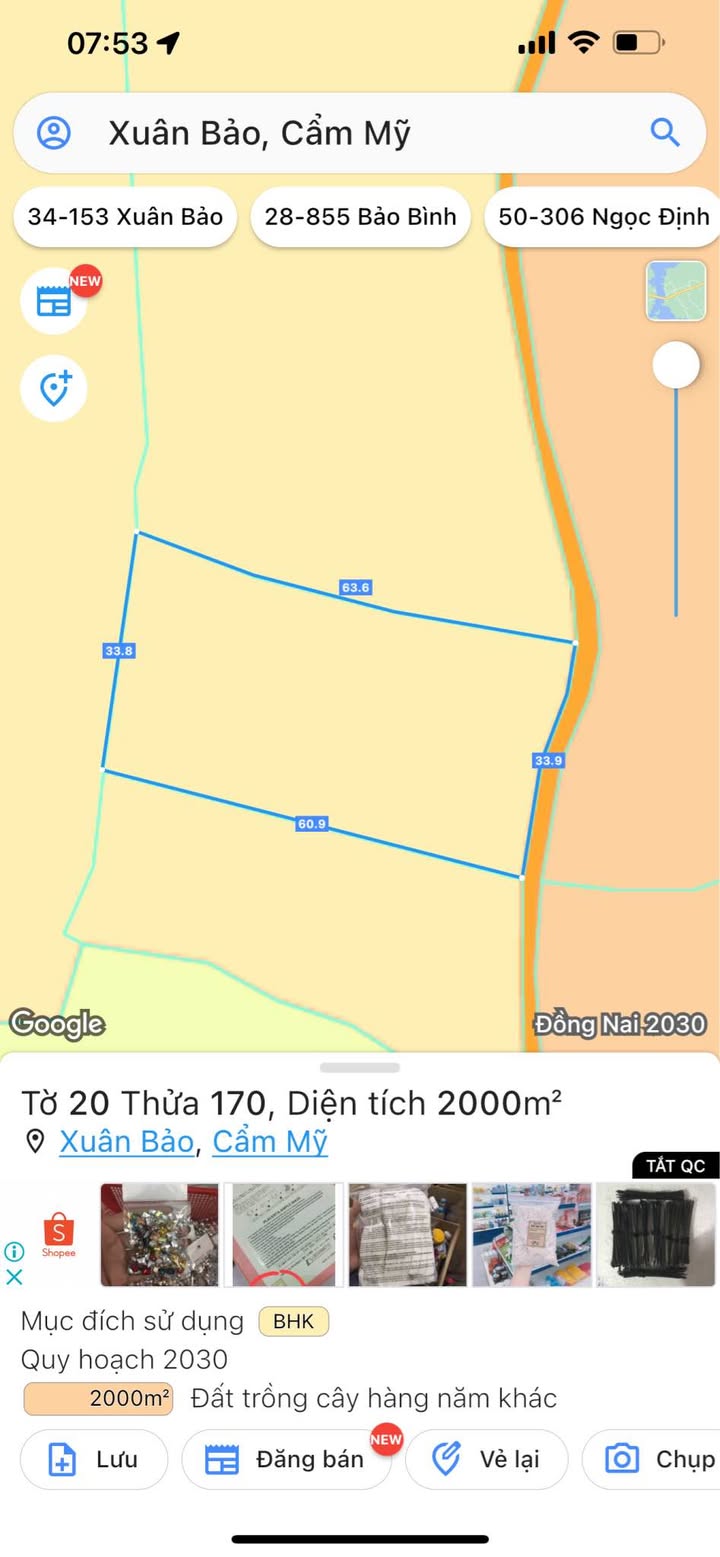 Đất nền 800m² tại xã Lỗ, Biên Hòa giá chỉ 1.9 tỷ - Đầu tư sinh lời ngay!
