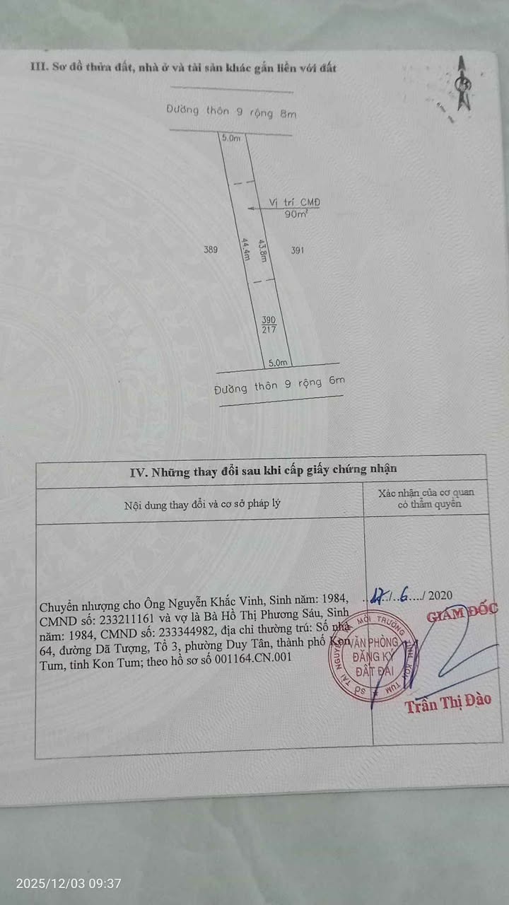 Đất nền Đắk Cấm 220m² giá 1.2 tỷ - Gần hội trường thôn tiện lợi!