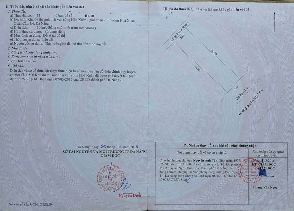 Đất nền đường Lê Ấm, Cẩm Lệ, Đà Nẵng 100m² giá 6.45 tỷ - Khu vực đông dân cư, kinh doanh thuận lợi!