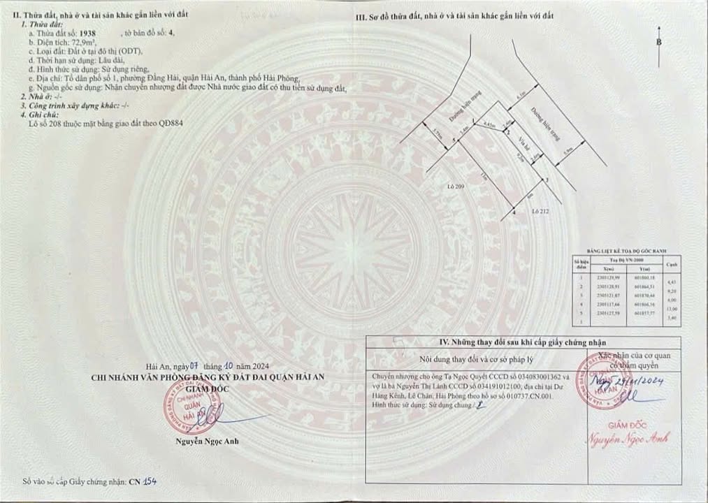 Đất tái định cư Đằng Hải 72.9m² giá 61 triệu - Lô góc đường thông dễ dàng di chuyển!