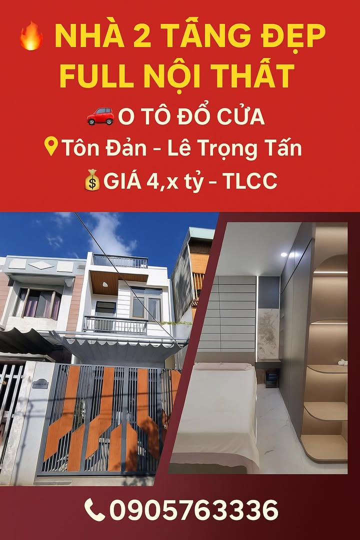 Nhà 2 tầng Hòa Phát Đà Nẵng 58m² giá 4 tỷ - Ô tô đỗ tận cửa, full nội thất!