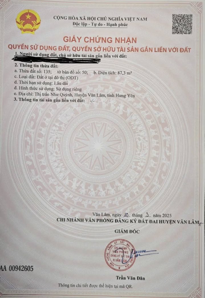 Đất nền Như Quỳnh, Văn Lâm 87.3m² giá 700 triệu - Cơ hội đầu tư không thể bỏ lỡ!