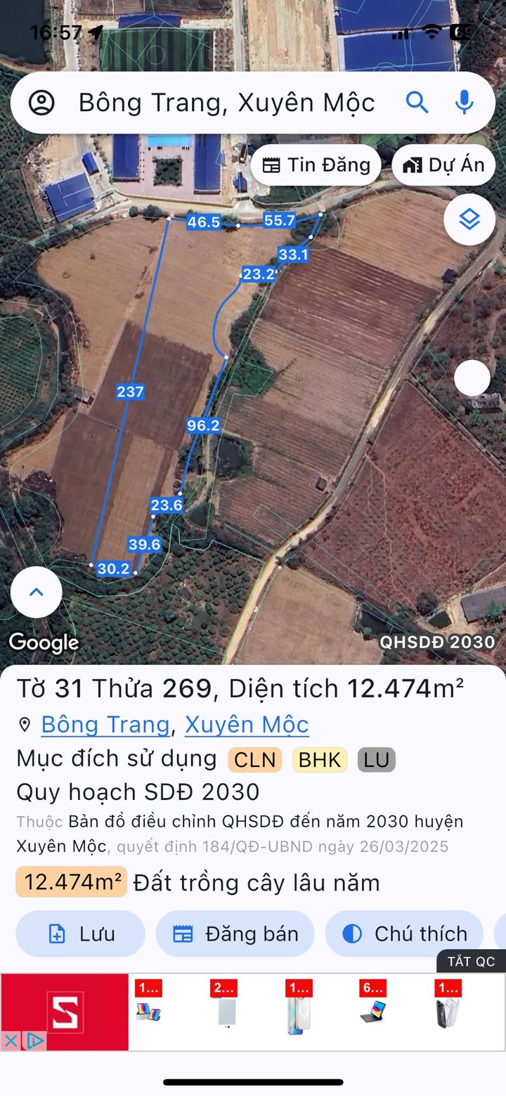 Đất nền Xuyên Mộc 46.000m² giá 60 tỷ - Đầu tư sinh lời lý tưởng!