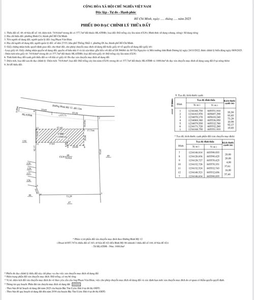 Đất mặt tiền Bình Mỹ 12, Bắc Tân Uyên 7418m² giá 40 tỷ - Cơ hội đầu tư hấp dẫn!