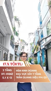 Nhà phố Trần Quang Diệu, Quận 3, 64m² giá 17 tỷ - Kinh doanh đa ngành, xây 7 tầng!