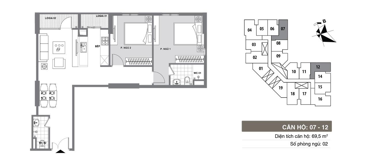 Căn hộ Mipec City View Hà Đông 69.5m² - Thiết kế thoáng mát, sẵn sàng vào ở!