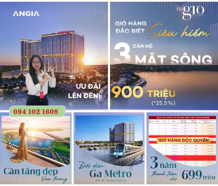 Căn hộ The Gió Riverside Dĩ An 41m² giá 3.6 tỷ - Vị trí đắc địa bên ga Metro!