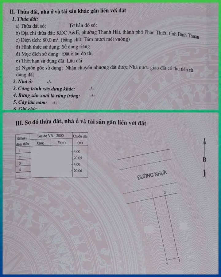 Đất thổ cư KDC A&E Phú Thủy 80m² giá 1.9 tỷ - Nhanh tay sở hữu!