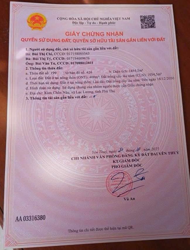 Đất nền 1454m² tại Bảo Hiệu, Yên Thủy - Đầu tư sinh lời cao!