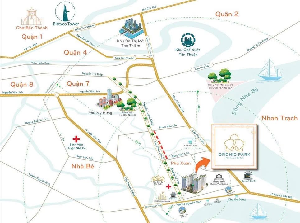 Căn hộ Orchidpark Nhà Bè 78m² giá 2.79 tỷ - Thiết kế hiện đại, đầy đủ nội thất!