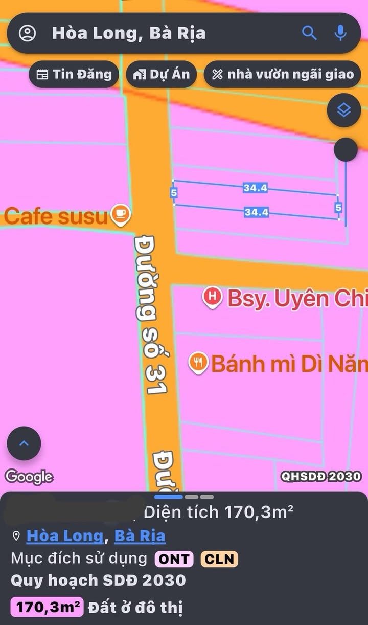 Đất nền Hòa Long Bà Rịa 170m² giá 2.29 tỷ - Vị trí đẹp, tiện ích đầy đủ!