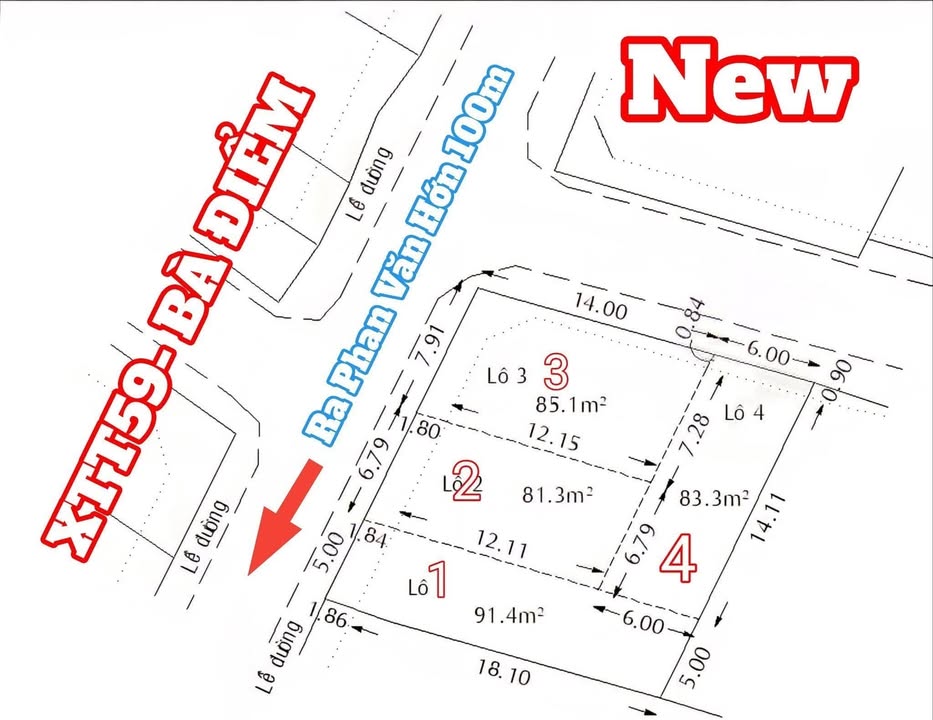 Đất nền Phan Văn Hớn, Bà Điểm, 100m² giá chỉ 5 tỷ - Sổ đỏ chính chủ!