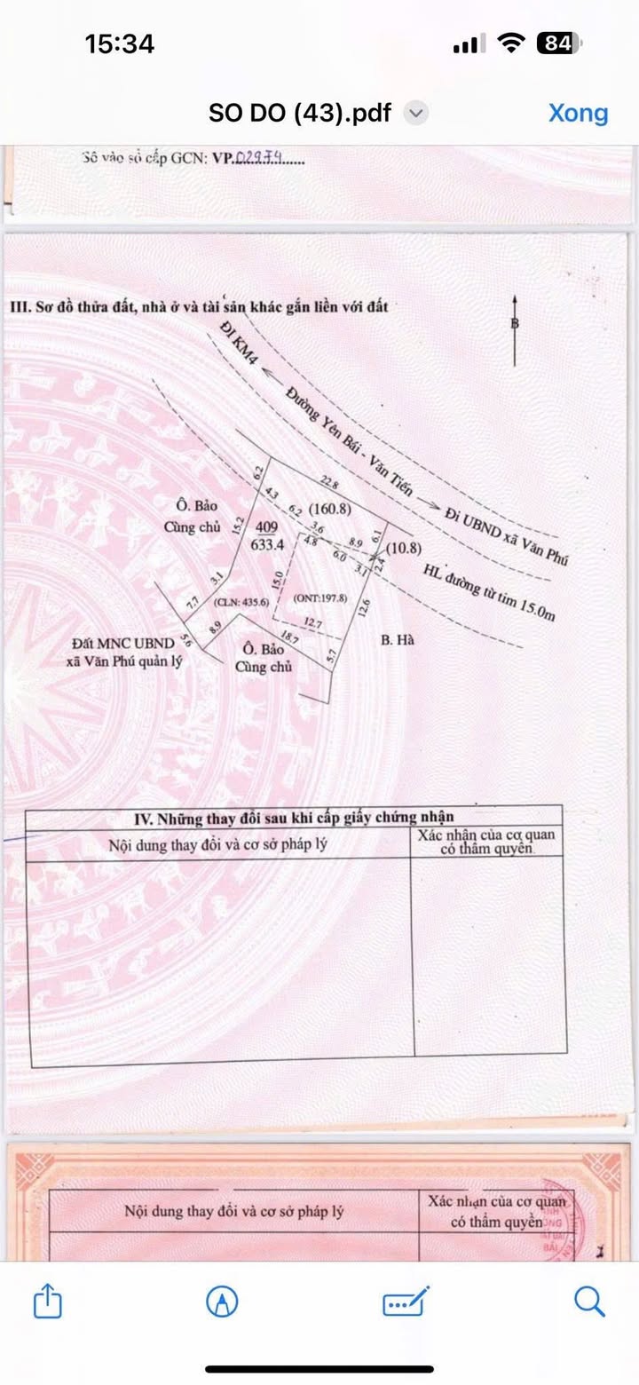 Nhà vườn mặt tiền đường Lê Lợi, phường Văn Phú, 700m² giá 5.5 tỷ - Cơ hội đầu tư hấp dẫn!