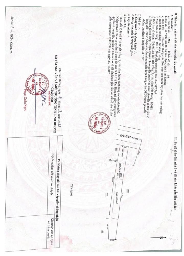 Đất thổ cư Vĩnh Tân 6822m² giá 37.5 tỷ - Tiềm năng đầu tư lớn!