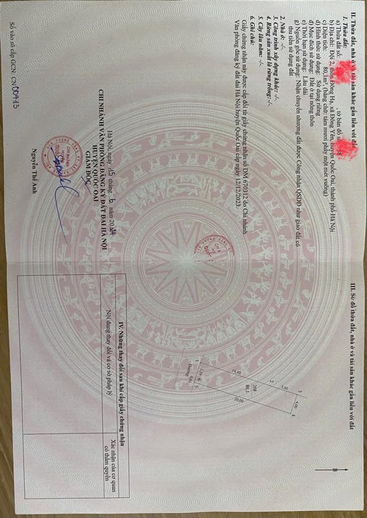 Đất thổ cư 80m² tại Phú Cát, Quốc Oai - Giá đầu tư hấp dẫn!