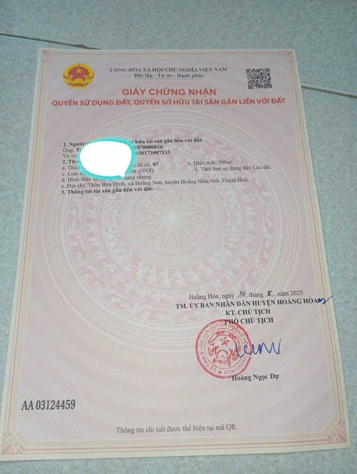 Đất thổ cư Bản Định, Hoằng Sơn 200m² - Đầu tư sinh lời nhanh!