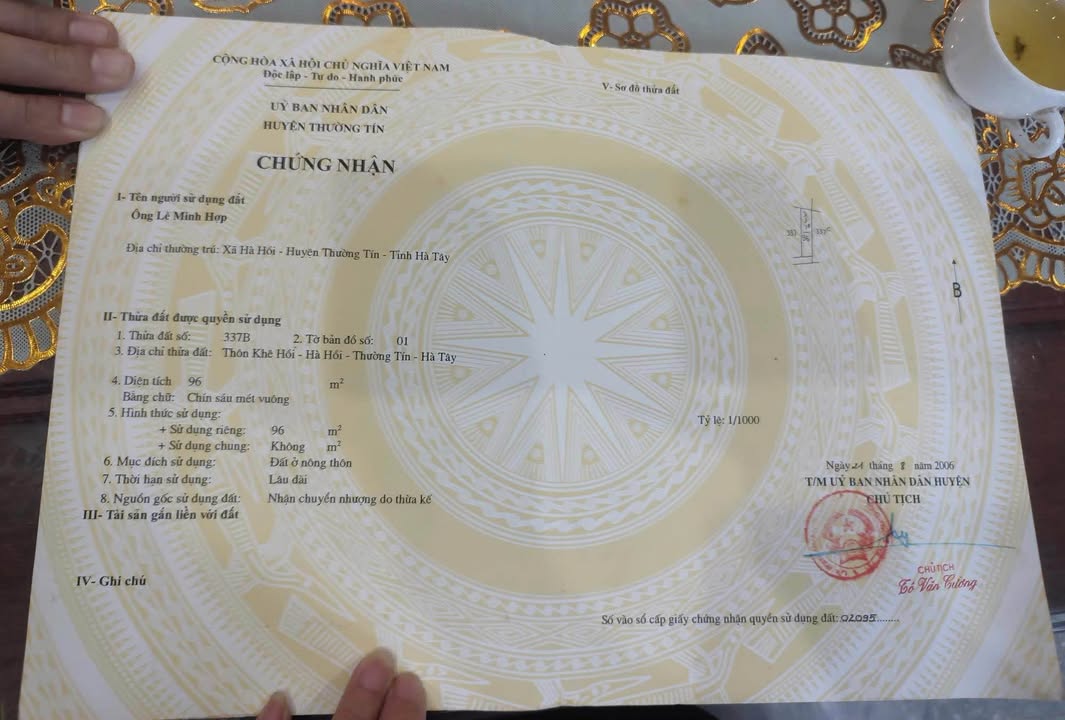 Đất Khê Hồi Thường Tín 96m² giá 5 triệu/m² - Cơ hội đầu tư hấp dẫn!