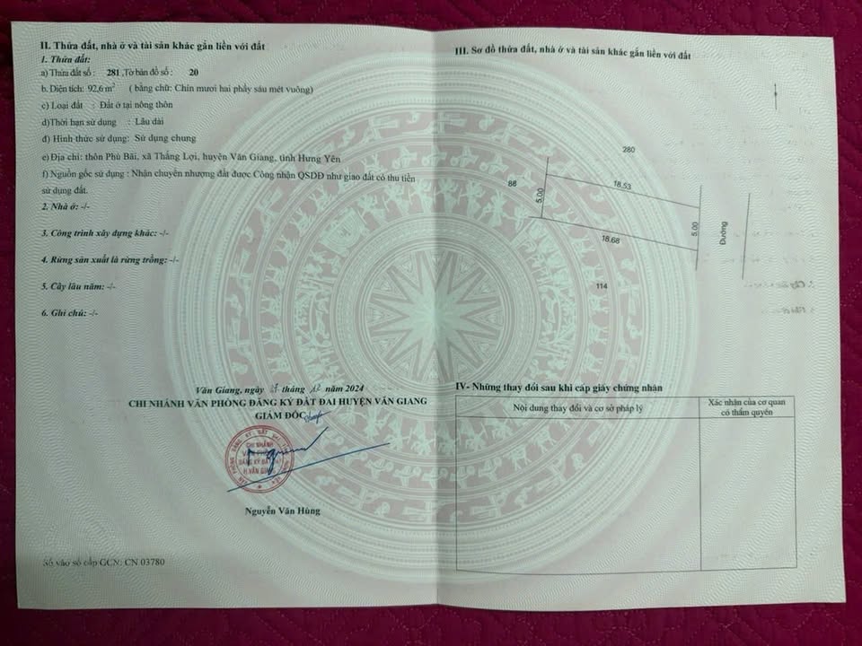 Đất nền Thắng Lợi, Văn Giang, Hưng Yên 92m² giá 5 tỷ - Đầu tư sinh lời ngay!