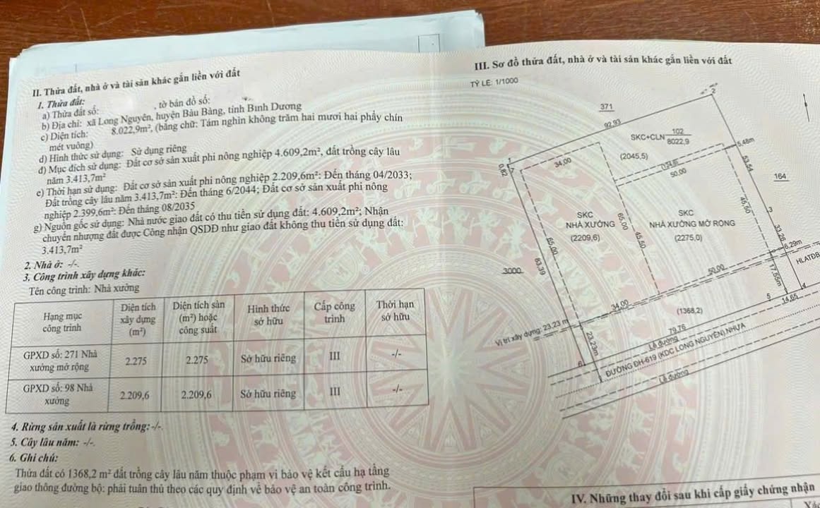 Nhà xưởng 8000m² Long Nguyên, Bàu Bàng giá 45 tỷ - Doanh thu ổn định 270 triệu/tháng!