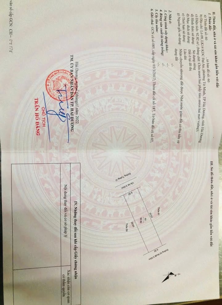 Nhà phố Tứ Minh Hải Dương 92.82m² giá 2 tỷ - Mặt tiền 4.5m, đường rộng thoáng đãng!