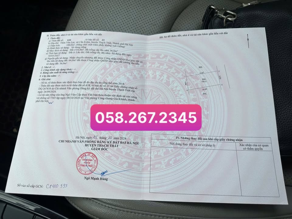 Đất nền Cần Kiệm, Thạch Thất 100m² giá thỏa thuận - Cơ hội đầu tư không thể bỏ lỡ!