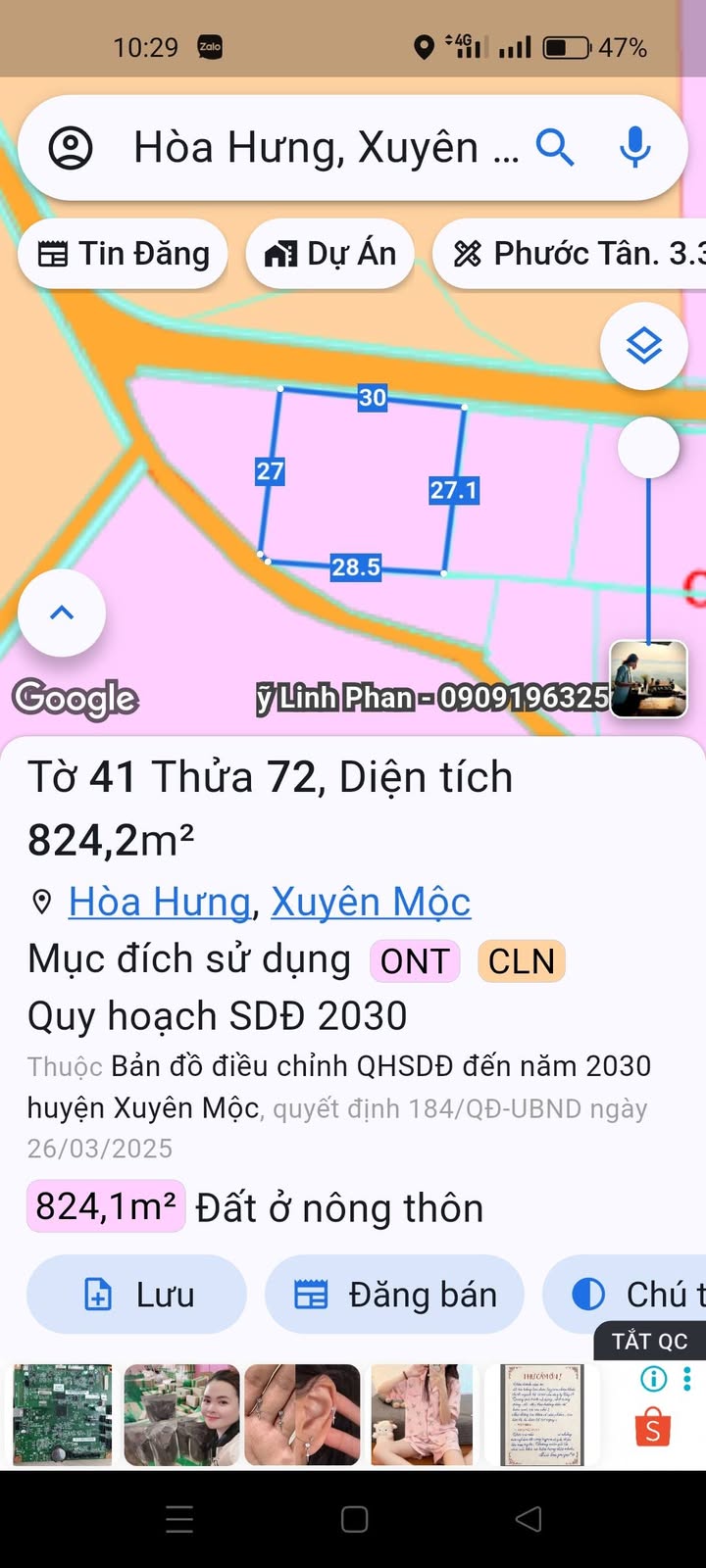 Đất nền Hòa Hưng - Xuyên Mộc 810m² chỉ 2.7 tỷ - Đầu tư sinh lời ngay!