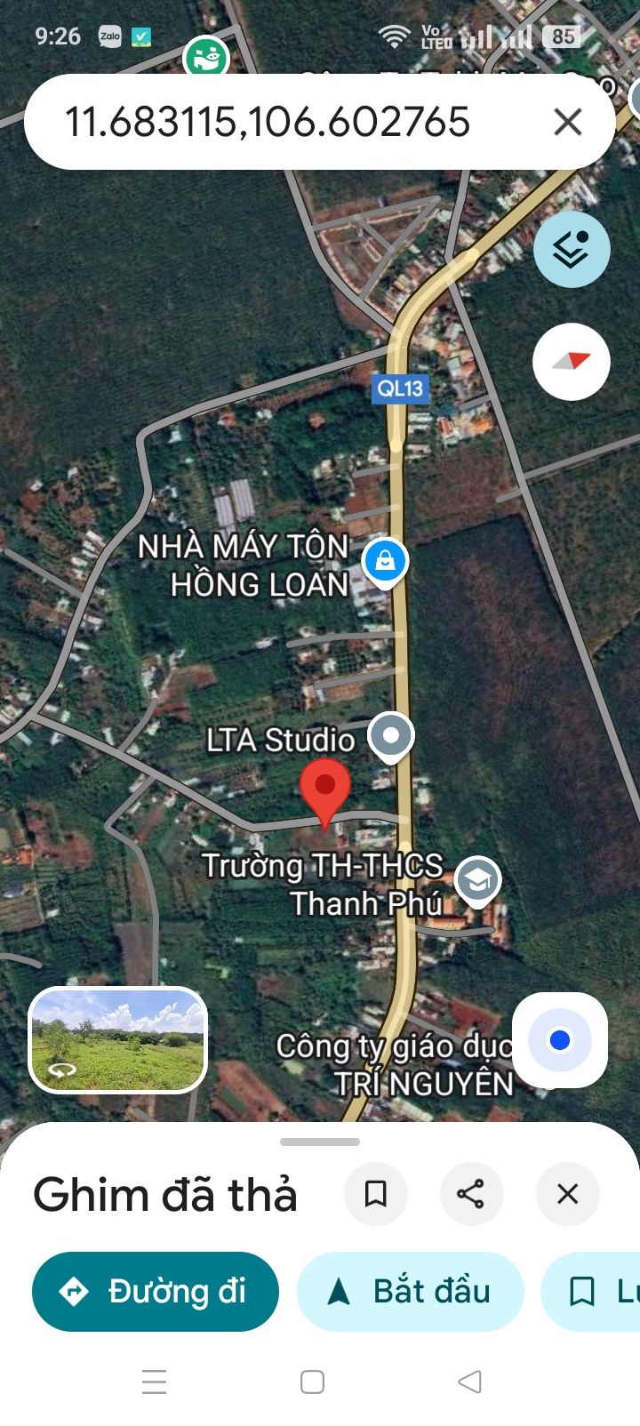 Đất nền Thổ cư 380m² đối diện Trường học Thanh Phú - Giá 720 triệu, pháp lý rõ ràng!