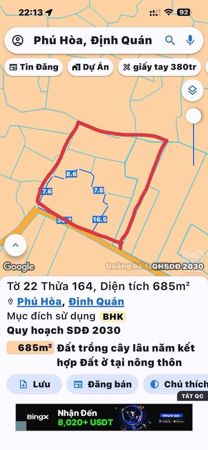 Đất nền Phú Hoà 2300m² giá 900 triệu - Sổ đỏ chính chủ, đầu tư sinh lời!