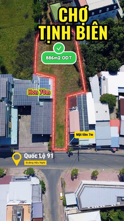 Đất nền Tịnh Biên 886m² chỉ 8 tỷ - Vị trí đắc địa ngay trung tâm thương mại!