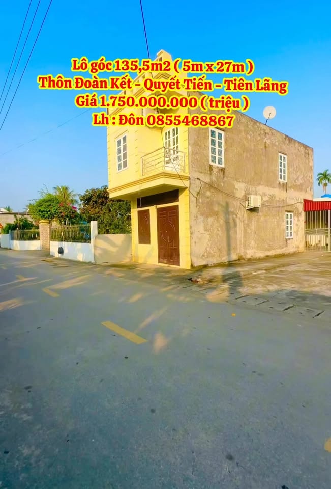 Đất lô góc 135,5m² tại thôn Đoàn Kết, Tiên Lãng - Cơ hội đầu tư tuyệt vời!