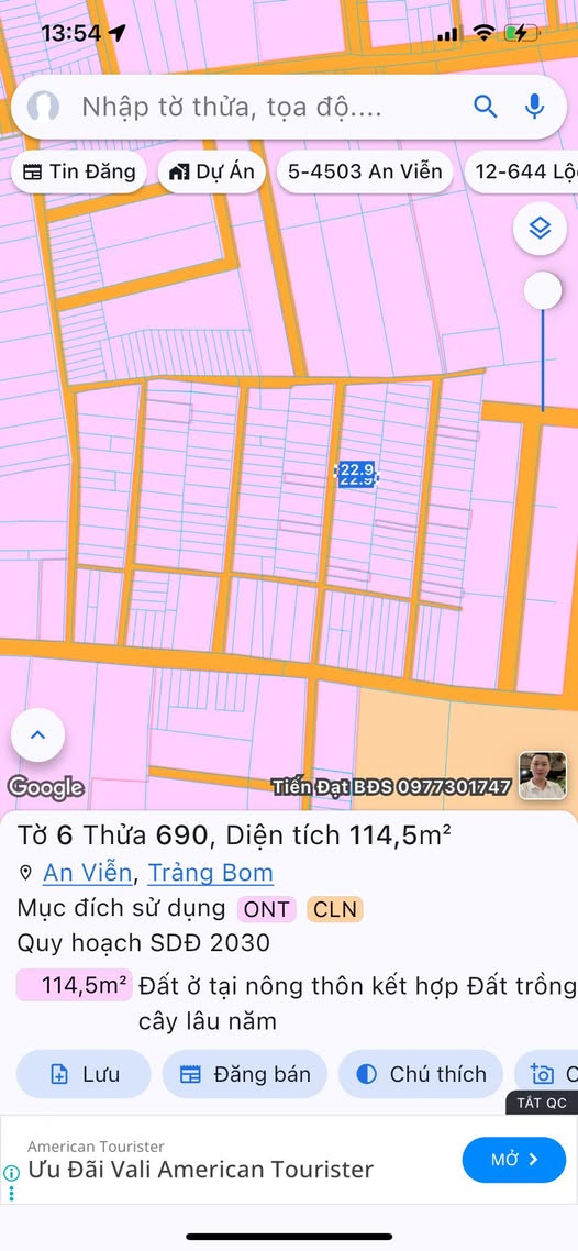 Đất thổ cư An Viễn Trảng Bom 115m² giá 900 triệu - Sổ đỏ chính chủ!