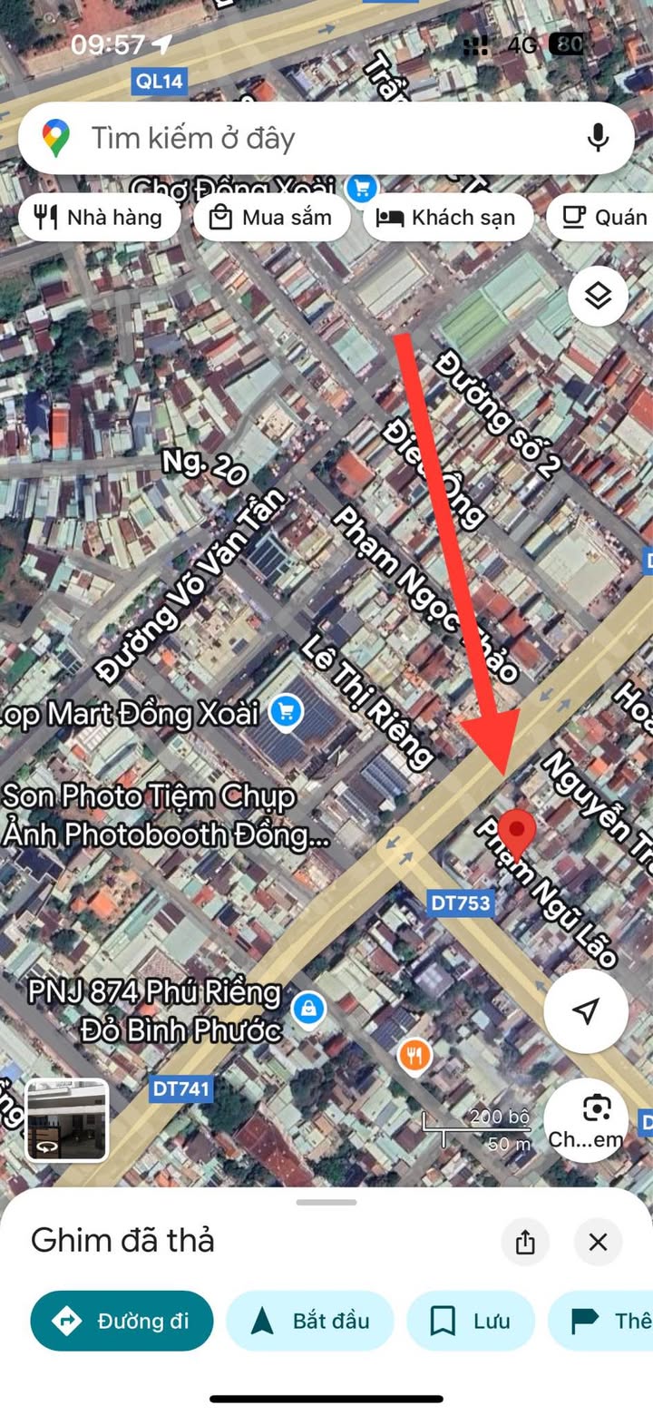 Nhà phố Phạm Ngũ Lão Đồng Xoài 195m² giá 5 tỷ - Đối diện siêu thị Co.op Mart!