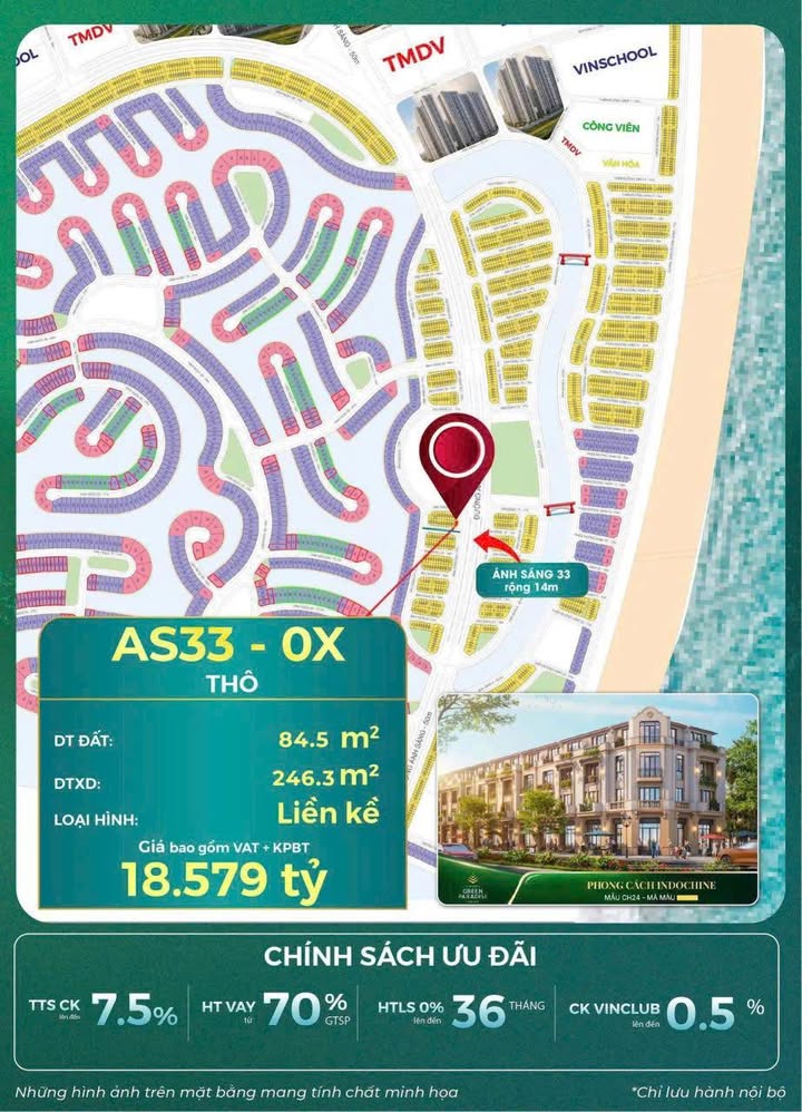 Biệt thự góc Vinhomes Green Paradise Cần Giờ 84m² giá 18.579 tỷ - Cơ hội đầu tư hiếm có!