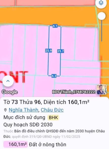 Nhà mặt tiền đường số 6, Nghĩa Thành, Châu Đức, 166m² - Kinh doanh sầm uất!