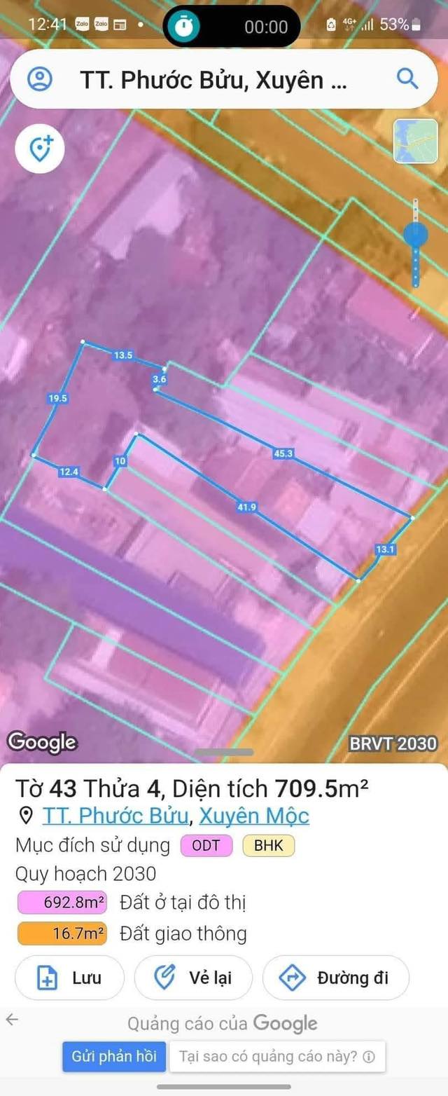 Đất nền kinh doanh Xuyên Mộc 709m² - Mặt tiền chợ đêm, giá thỏa thuận!