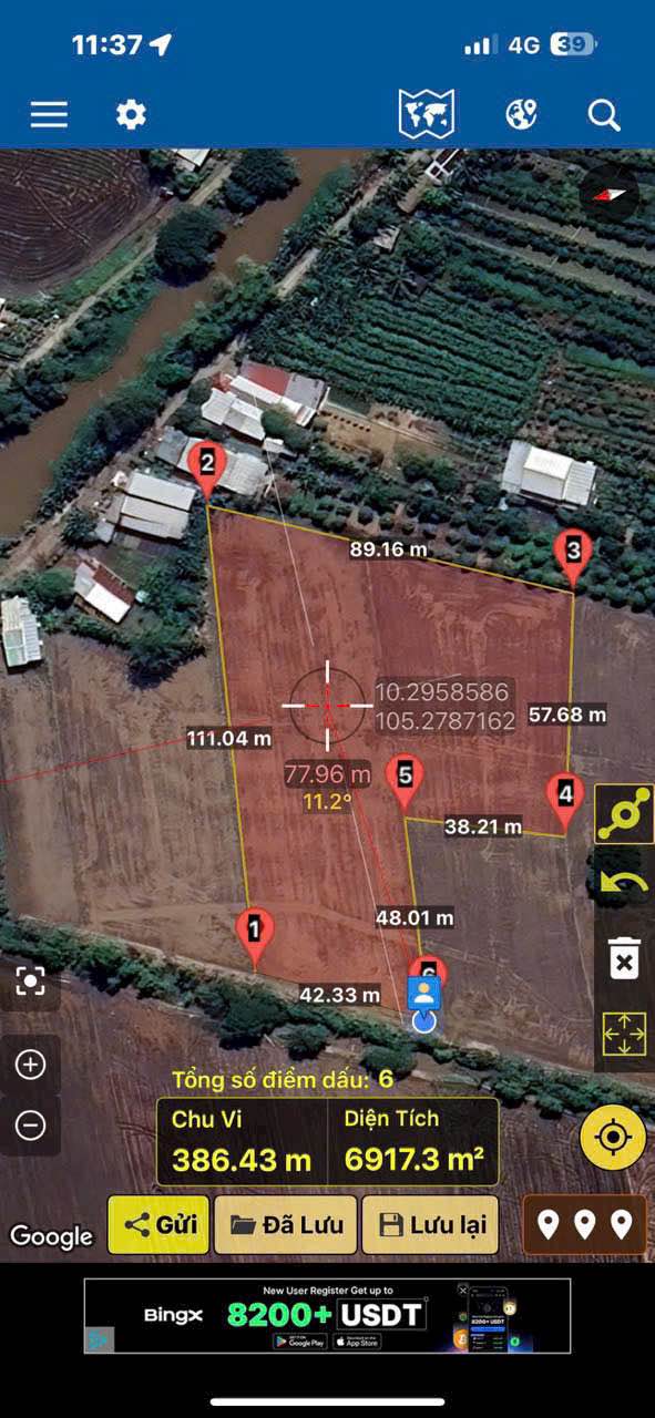 Đất nông nghiệp 6000m² tại Kênh G, Thoại Sơn, An Giang - Giá chỉ 1.8 tỷ!