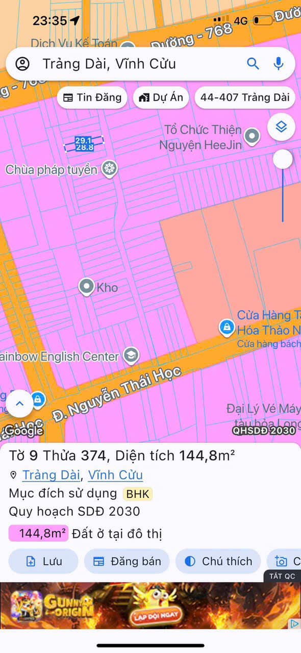 Đất nền Trảng Dài Biên Hòa 145m² giá 1.35 tỷ - Đầu tư sinh lời ngay!