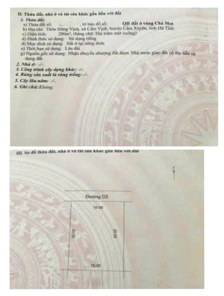 Đất quy hoạch Cẩm Vịnh, Cẩm Xuyên, Hà Tĩnh 200m² giá 3 tỷ - Đầu tư sinh lời cao!